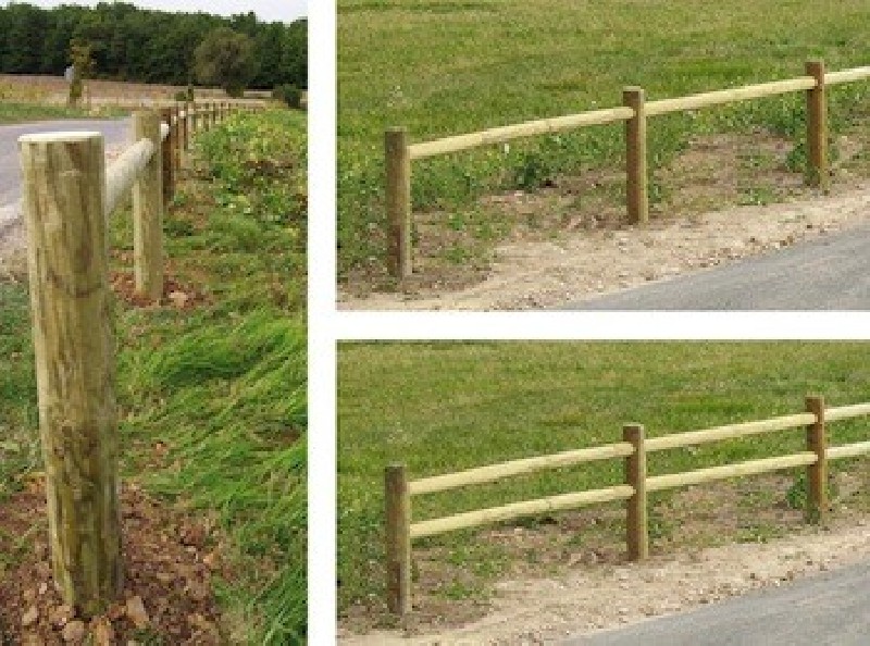 Clôture en bois standard 1, ou 2 lisses