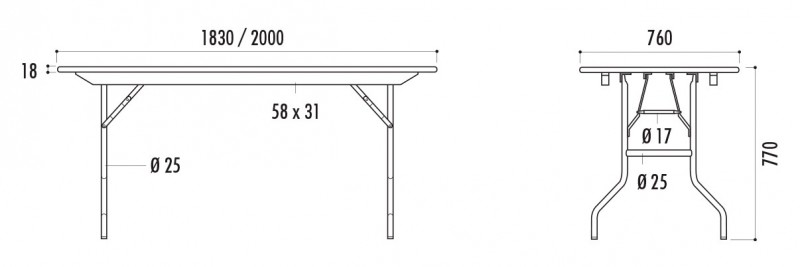 Table pliante VIP Table pliante VIP