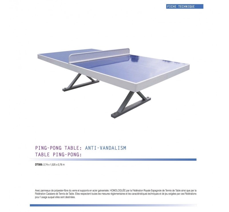 Table de ping-pong Antivandalisme