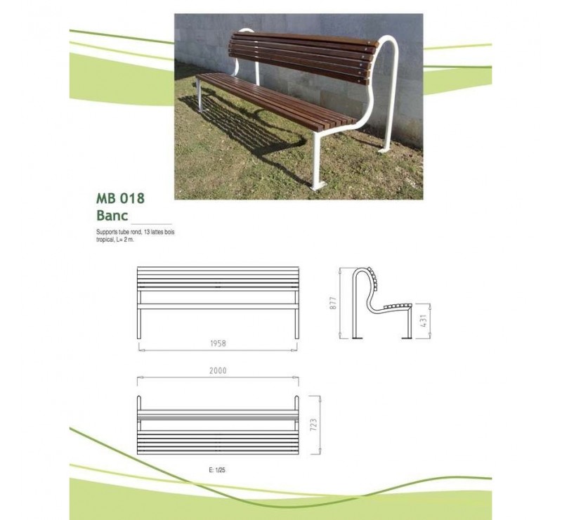 Banc support arrondi