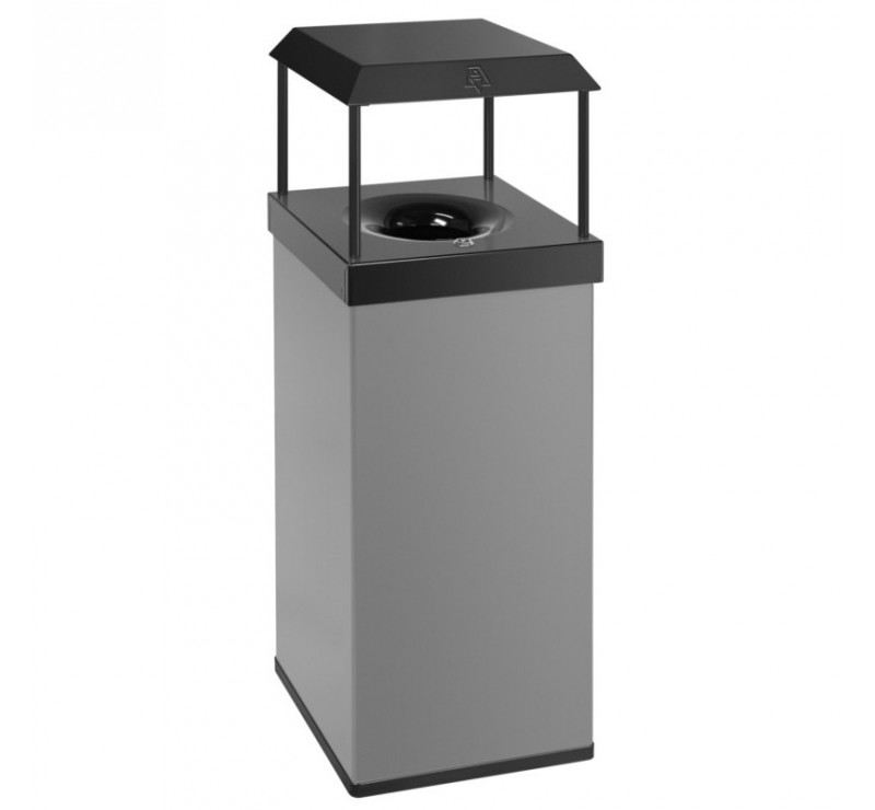 Poubelle anti-feu avec auvent