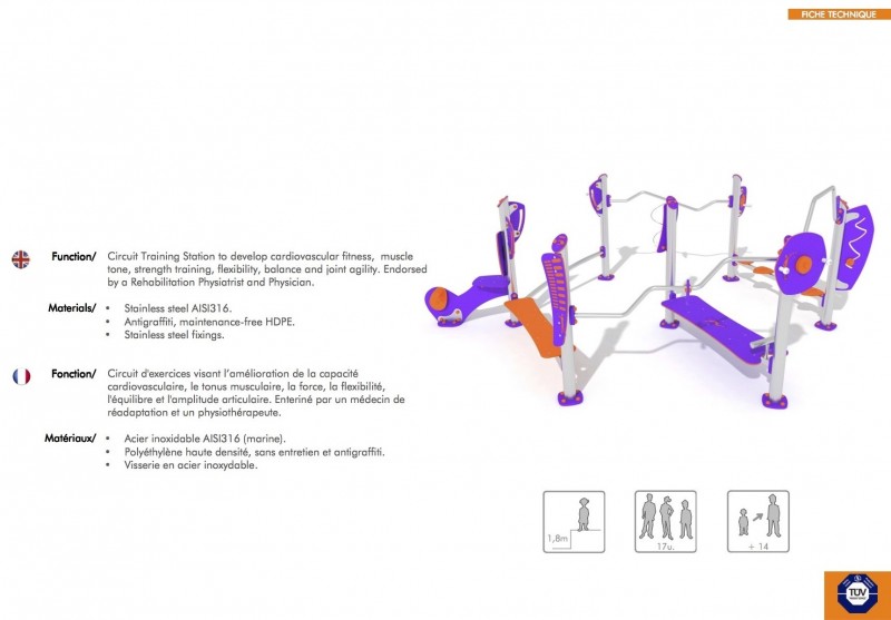 Parcours de remise en forme pour plage ou gazon