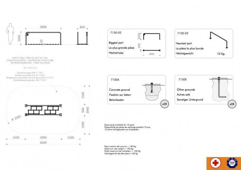 Parcours de remise en forme pour plage ou gazon