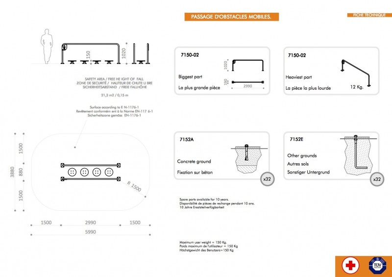 Parcours de remise en forme pour plage ou gazon
