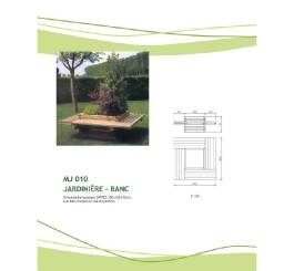 Bancs 4 côtés et jardinière...