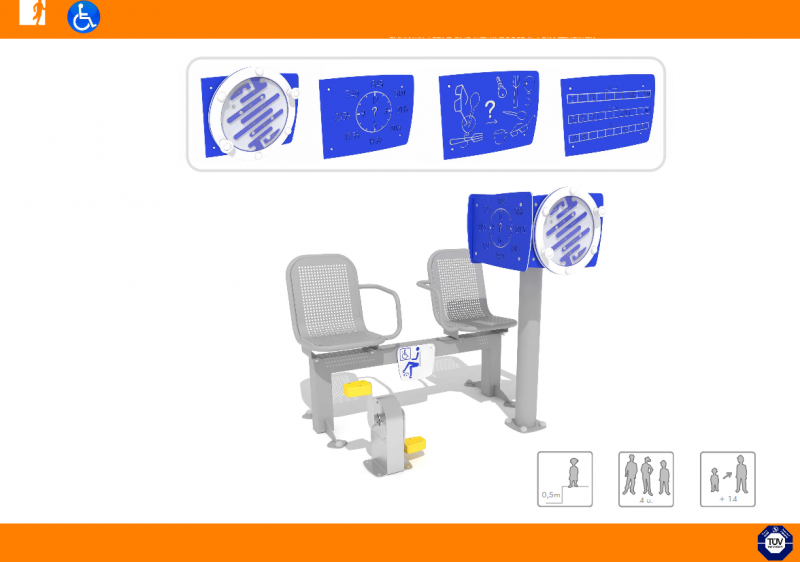 BANC AVEC PÉDALE ET MENTALCUBE II POUR ALZHEIMER