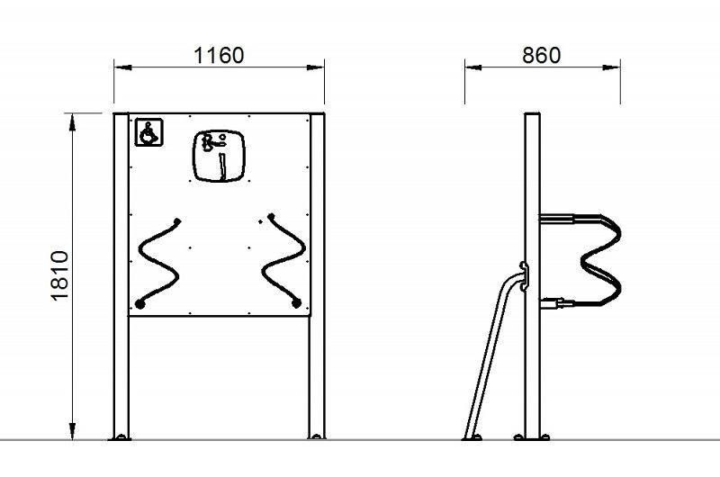 PANNEAU AVEC DOUBLE HÉLICE. ACCESSIBLE PMR