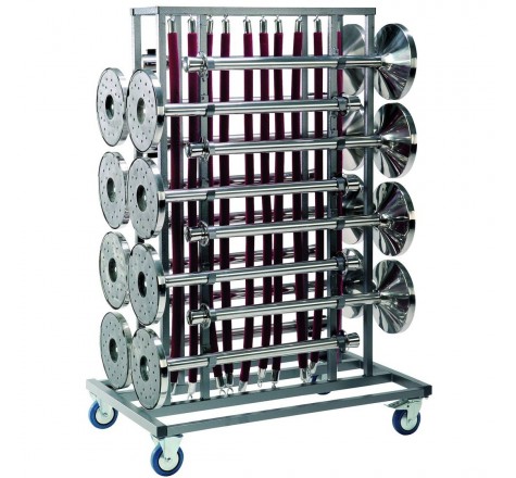 Chariot pour 16 poteaux de réception