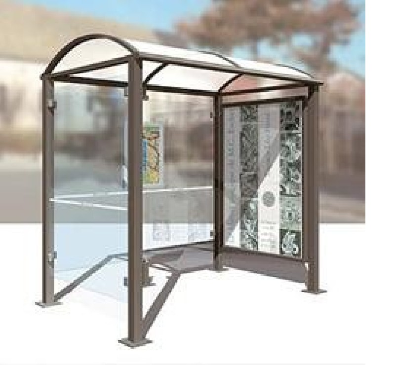 Abri voyageurs avec vitrine