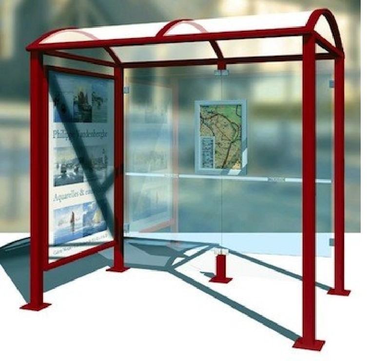 Abri voyageurs avec vitrine