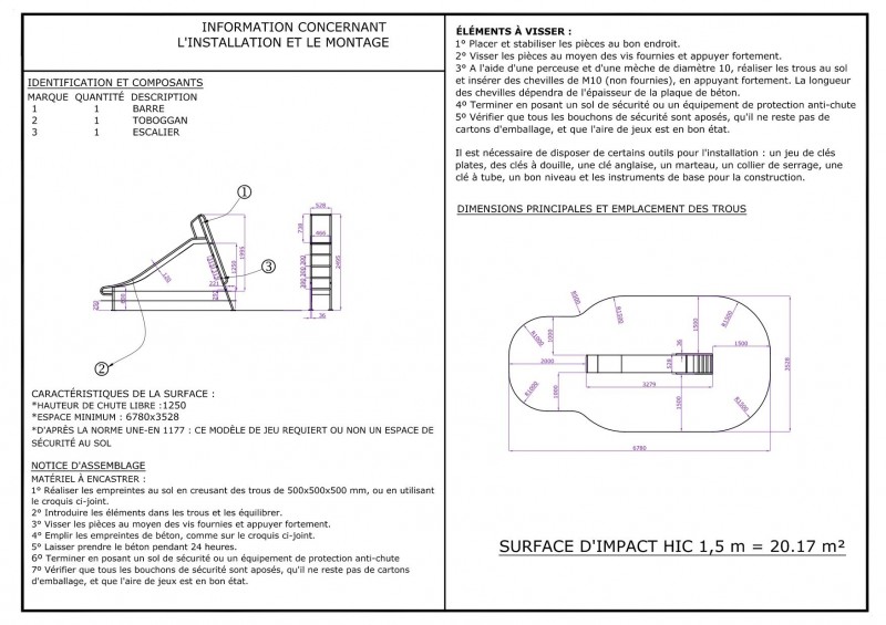 Toboggan inox 100 % aire de sécurité