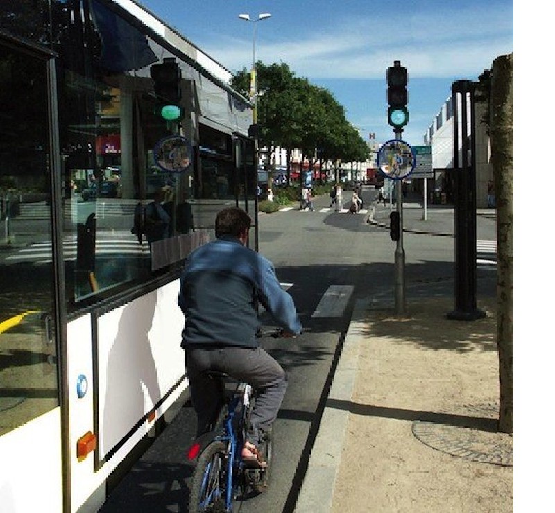 Miroir pour piste cyclable