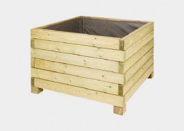 Lot de 4 jardinières bois :...