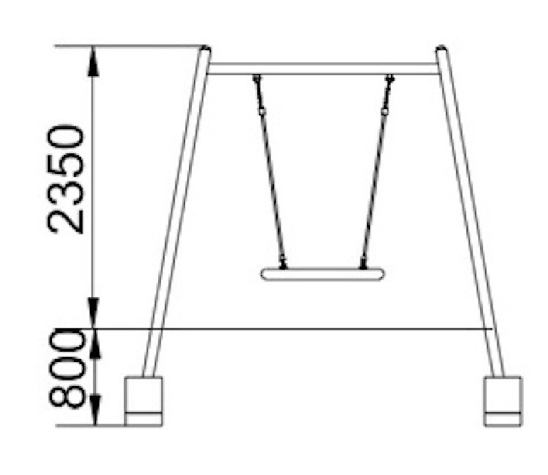 Balançoire en acier galvanisé avec nacelle