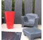 Lot de 10 jardinières carrées en polyéthylène : L 600 x 600 x h 1190 mm