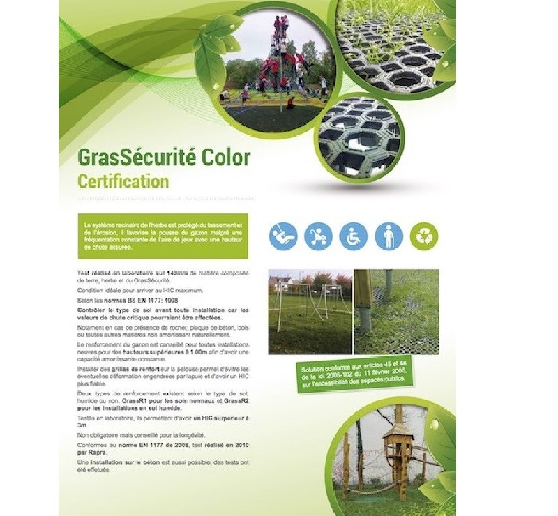 Sol amortissant pour sol meuble (terre, gazon)