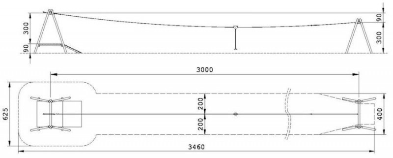 Tyrolienne bois longueur 30 m