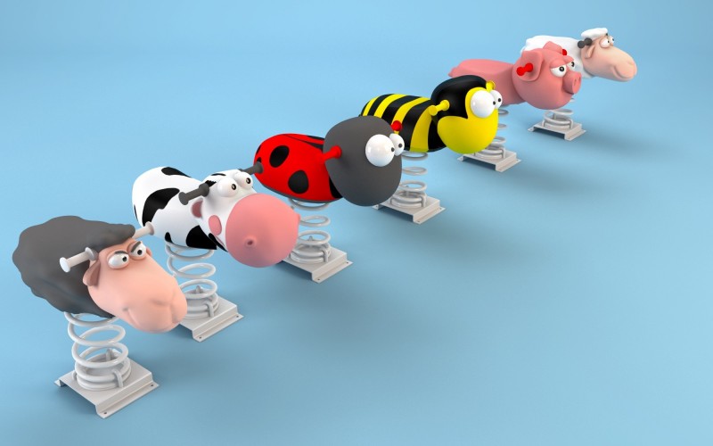 Hippo 3D jeu sur ressort