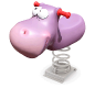 Hippo 3D jeu sur ressort