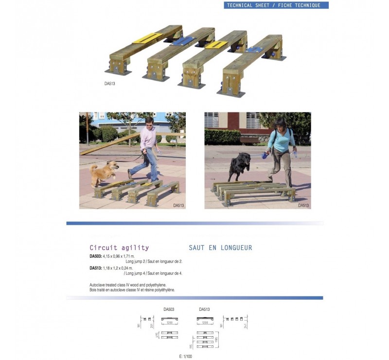 Saut en longueur canin