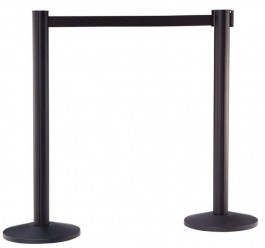 LOT 2 PILIERS NOIR AVEC CEINTURE RETRACTRACTABLE