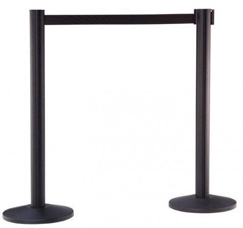 LOT 2 PILIERS NOIR AVEC CEINTURE RETRACTRACTABLE