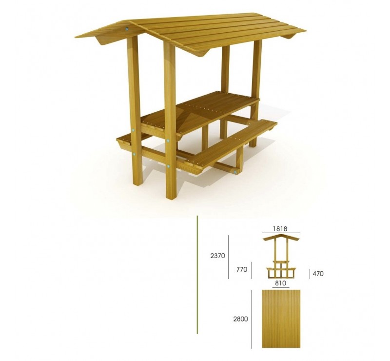 Lot de 2 tables pique-nique couvertes Lot de 2 tables pique-nique couvertes