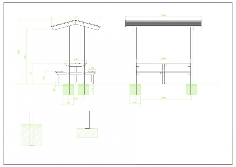 Lot de 2 tables pique-nique couvertes Lot de 2 tables pique-nique couvertes