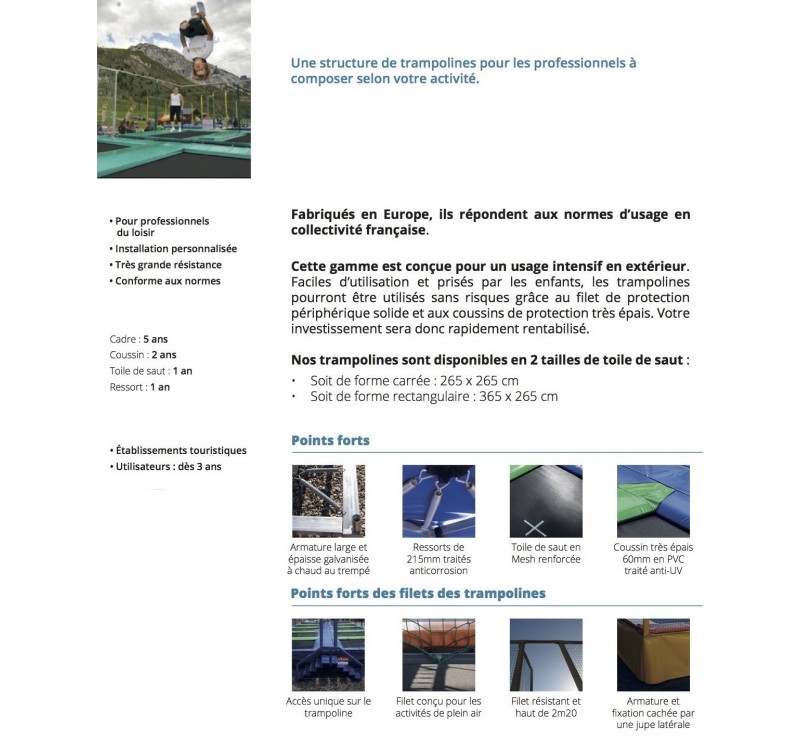 Trampoline professionnel