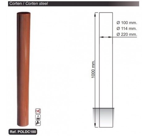 Lot de 10 potelets urbain corten