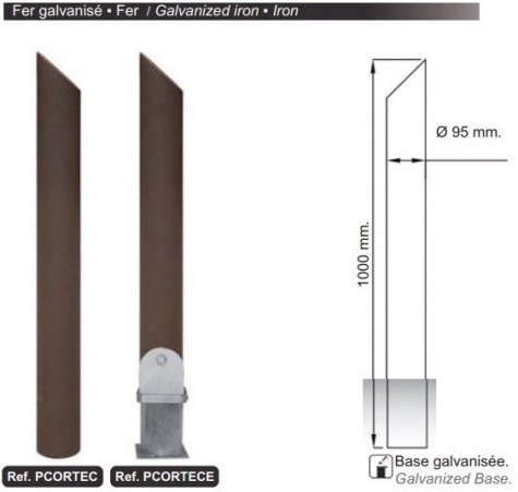 Lot de 10 potelets corten