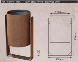 Lot de 3 poubelles en acier...