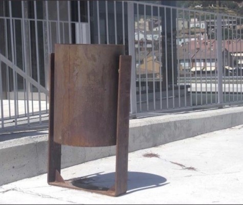 Poubelle corten