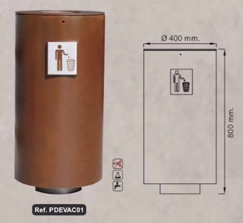 Poubelle en acier corten