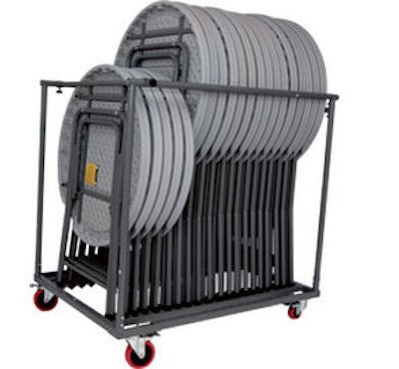 Chariot pour tables hautes rondes