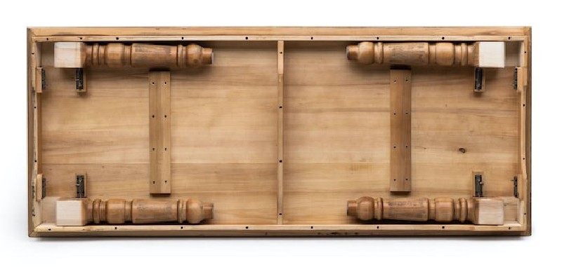 Table rustique démontable en bois d'orme