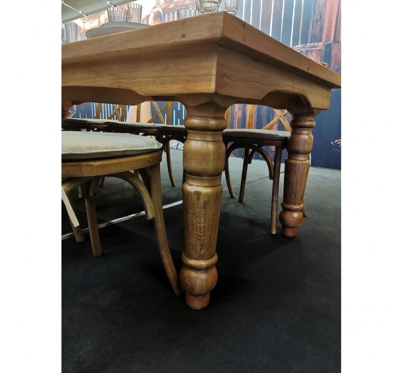 Table rustique démontable en bois d'orme