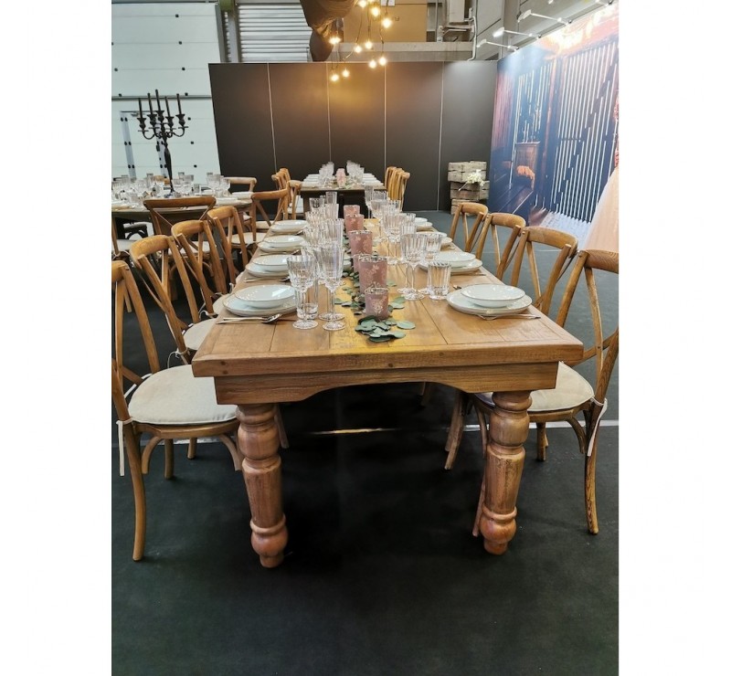 Table rustique démontable en bois d'orme