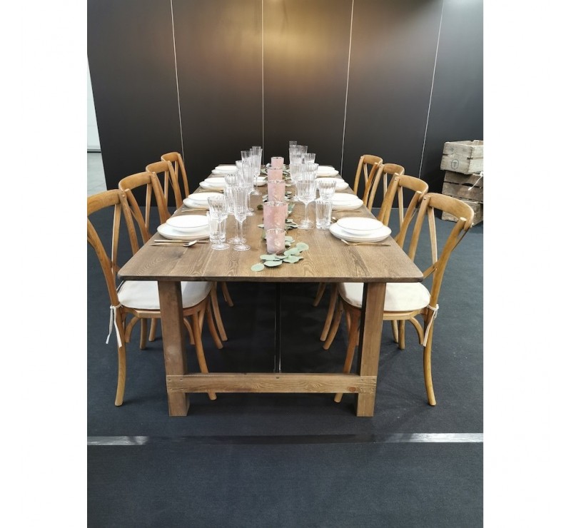 Table rustique pliante en pin massif