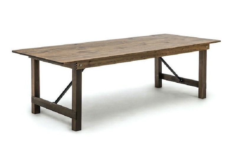 Table rustique pliante en pin massif