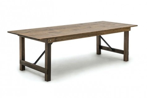 Table rustique pliante en pin massif