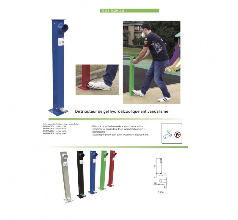 Lot de 2 distributeurs de gel hydroalcoolique