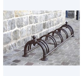 Support 5 places modèle château finition rouille