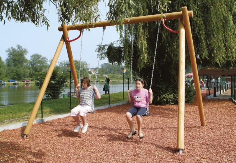 GRANDE BALANÇOIRE AVEC DEUX SIÈGES EN CAOUTCHOUC