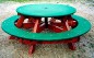 Table ronde en bois pour l'extérieur