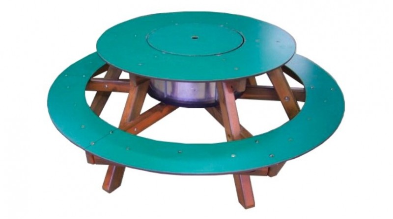 Table ronde avec bassine centrale Table ronde avec bassine centrale