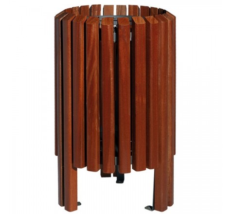 Corbeille urbaine en bois