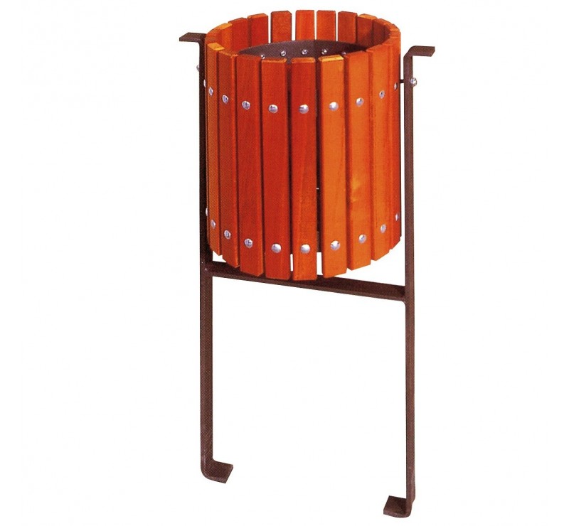 Corbeille urbaine en bois compact Corbeille urbaine en bois compact
