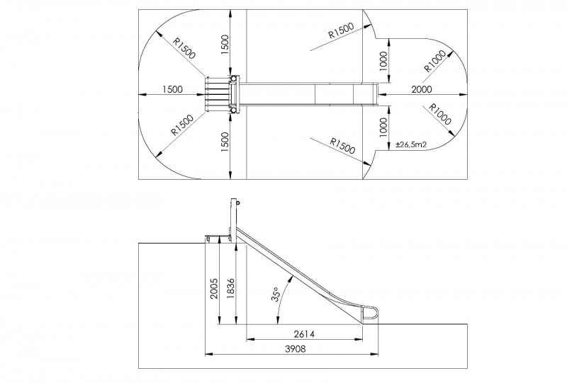 GRAND TOBOGGAN BUTTE ET PLATE-FORME EN ROBINIER GRAND TOBOGGAN BUTTE ET PLATE-FORME EN ROBINIER