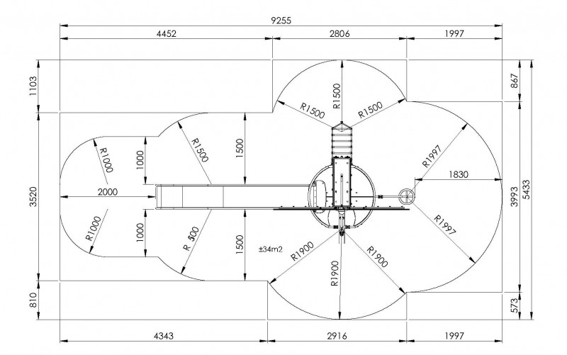 AIRE DE JEU ÉOLIENNE AVEC TOBOGGAN